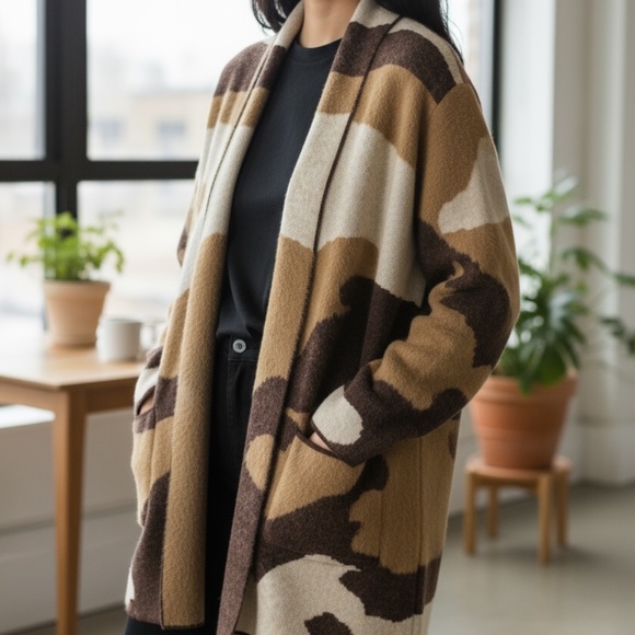 Women’s Fall cardigan, Animal Print - Picture 1 of 3